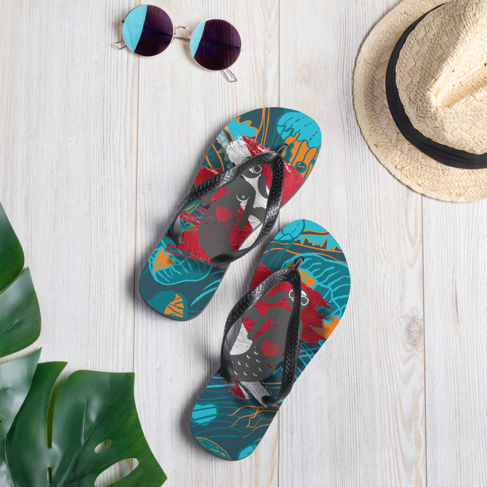 Goddess Medusa jellyfish Flip-Flops